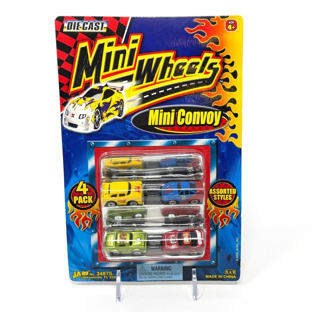 JA-RU Mini Wheels Mini Convoy 4 Pack Diecast‎ Cars 2005 Sealed 3487S